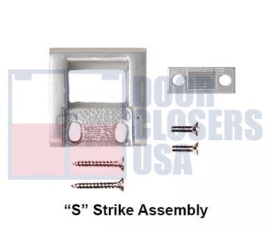 261M Replacement S Strike Assembly For Cross Bar Rim Panic Exit Hardware, Aluminum Finish