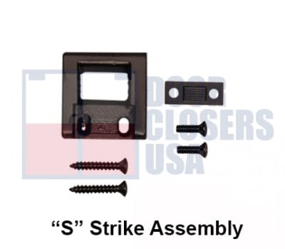 261M Replacement S Strike Assembly For Cross Bar Rim Panic Exit Hardware, Dark Bronze Finish