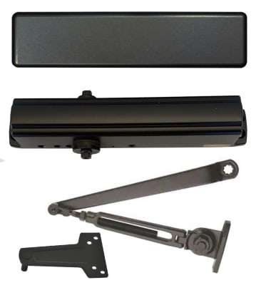 63Z0 11-1/8 in. x 3/4 in. Commercial Door Closer, Close Speed, Latch Speed, and Backcheck Speed, Adjustable Spring Size 1-6, Dark Bronze Finish