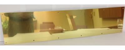 Rockwood 8 in. Tall x 30 in. Wide Bottom Kick Plate, US3 Polished Brass Finish