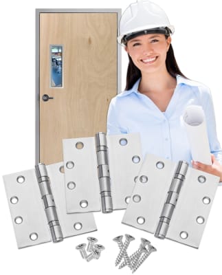 Wood Door 4.5 in x 4.5 in Ball Bearing Butt Hinges