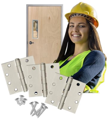 Wood Door 4.5 in x 4.5 in Plain Bearing Butt Hinges