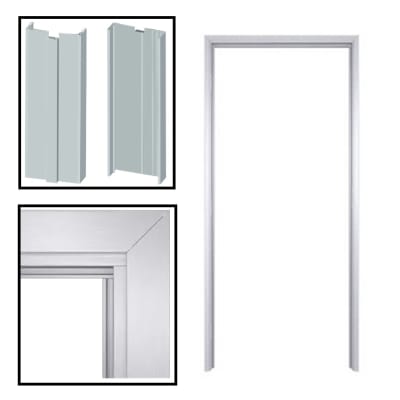 48 in. x 80 in. Commercial Interior Left Hand Aluminum Drywall Knock Down Frame For Wood Door, Fits A 4-7/8 in. Overall Wall Thickness, Clear Anodized