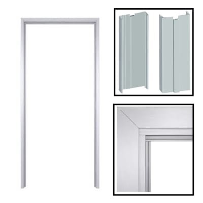 48 in. x 80 in. Commercial Interior Right Hand Aluminum Drywall Knock Down Frame For Wood Door, Fits A 4-7/8 in. Overall Wall Thickness, Clear Anodized