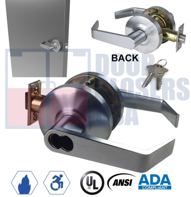 Amweld ADA Compliant Grade 2 Storeroom Lever Lock, SFIC Prep (No Cylinder), ANSI/BHMA A156.2, UL Listed, 2-3/4" Backset, Engineered for 1-3/4" Hollow Metal Doors