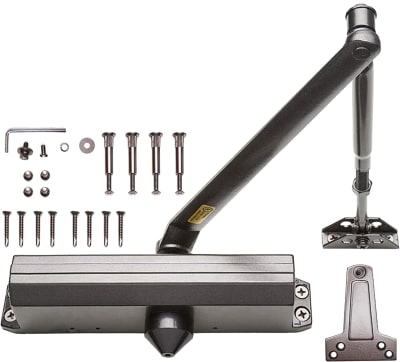 Arrow Lock and Hardware 9-1/16 in. x 3/4 in. Commercial Door Closer With Adjustable Spring Size 1-4, Closing and Latch Speed Adjustment, and Backcheck Feature, Dark Bronze Finish