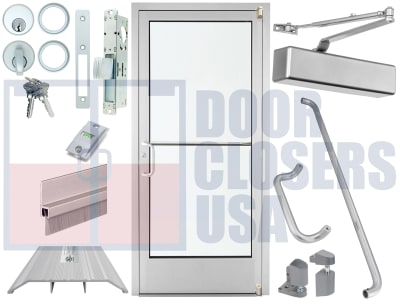 Alumitrexâ„¢ 36" x 80" ADA Storefront Door â€“ Pre-Glazed Low-E Glass, Made in USA, Energy Efficient