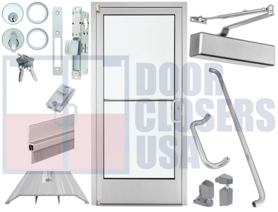 Alumitrexâ„¢ 36" x 80" ADA Storefront Door â€“ Pre-Glazed Low-E Glass, Made in USA, Energy Efficient