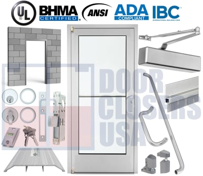 Alumitrex 40" x 86" RH Storefront Door - Block/CMU, ADA & IBC