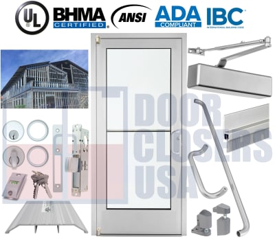 Alumitrex 48" x 80" RH Storefront Door - Steel Stud Veneer, 1" Low-E IGU, ADA & IBC