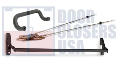 Calibre Door Closers 7085-3-48-LHR-DU Left Hand Reverse Concealed Vertical Rod Panic Exit Device With Outside Pull Handle, Dark Bronze Finish