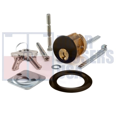 Calibre Door Closers RM-1000-DU Rim Cylinder For 7085 Series Concealed Vertical Rod Panic Exit Device, Dark Bronze Finish