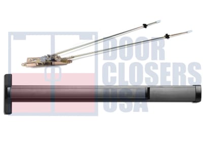 Calibre Door Closers 9100-1-48-LHR-DU Left Hand Reverse Concealed Vertical Rod Panic Exit Device For 48 in. x 84 in. Door, Dark Bronze Finish