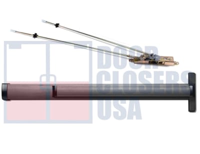 Calibre Door Closers 9100-1-48-RHR-DU Right Hand Reverse Concealed Vertical Rod Panic Exit Device For 48 in. x 84 in. Door, Dark Bronze Finish