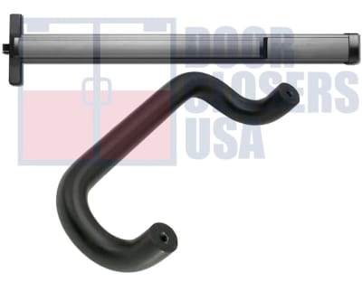 Calibre Door Closers 9300-3-36-LHR-DU Left Hand Reverse Rim Panic Exit Device With Offset Pull Handle, For 36 in. Door, Dark Bronze Finish
