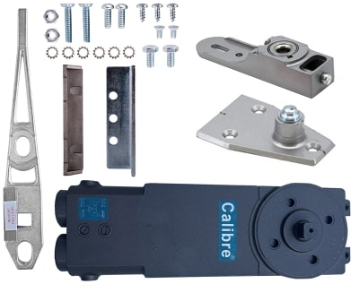 Calibre OHCC Concealed Closer Side Load Kit 1, With Center Hung End Load Arm and Floor Pivot