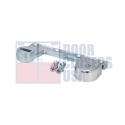 Dorma Left Hand 3/4 in. Offset Bottom Arm Assembly In Polished Chrome Finish For Dorma 3-1/4 in. Width x 11-1/4 in. Length x 2 in Height Floor Closers