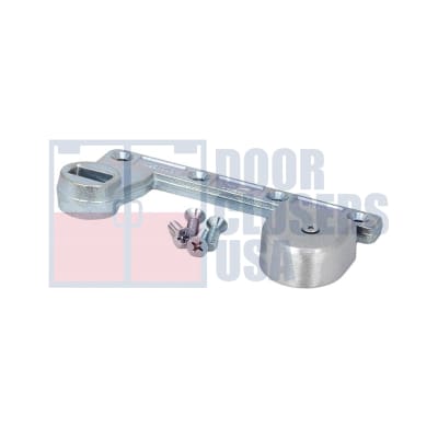 Dorma Left Hand 3/4 in. Offset Bottom Arm Assembly In Satin Chrome Finish For Dorma 3-1/4 in. Width x 11-1/4 in. Length x 2 in Height Floor Closers