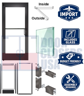 Value Engineered Import Storefront Entrance System 36" x 80" Right Hand Door & Frame - Knock Down, Dark Bronze Anodized (7-10 Day Production Time)