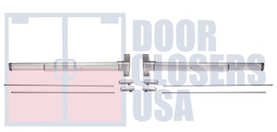 Entrance-Lite PB11 Series Surface Vertical Rod Panic Bar For 96 in. Wide x 120 in. Tall Double Door, US32D Satin Stainless Steel Finish