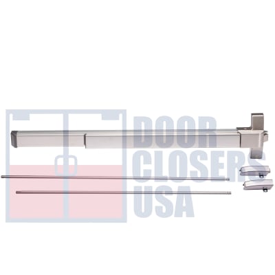 Entrance-Lite PB11 Series Fire Rated Surface Vertical Rod Panic Bar For 36 in. Wide x 120 in. Tall Door, Satin Stainless Steel Finish