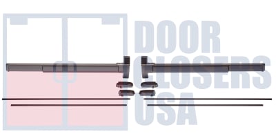 Entrance-Lite PB11 Series Fire Rated Surface Vertical Rod Panic Bar, For 72 in. Wide x 84 in. Tall Double Door, Dark Bronze Finish