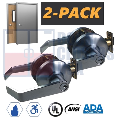 ES-600 Grade 2 Entrance Lever Lock 2-Pack Keyed Alike - ADA UL Listed