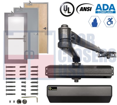 Entry Systems ES4100 Regular Arm Door Closer - Dark Bronze - Grade 1 Adjustable