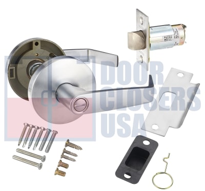 Falcon W Series W301S-DAN-626 Grade 2 Commercial Privacy Door Lock (Restroom Application), Coin Turn On Outside, Push Button On Inside, 626 Satin Chrome Finish