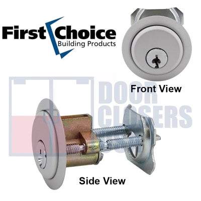 First Choice Rim Cylinder, Aluminum Finish