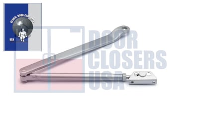 Global Door Controls Regular Arm For 11-1/8 in. x 3/4 in. Door Closer, Aluminum Finish