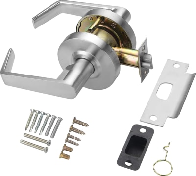 Hager Grade 2 Standard Duty Commercial Passage Handle (Always Unlocked), No Clutch, 3-11/32 in. Rose Trim, Plain Lever On Outside, Plain Lever On Inside, 626 Satin Chrome Finish