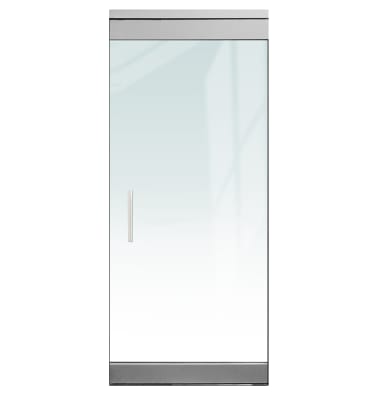 Herc-Lite Herculite "P" Left Hand 36 in. x 84 in. Glass Door, 4 in. Tapered Door Rails, Accepts 1/2 in. Glass (Glass Not Included), 1-3/4 in. x 4 in. Frame Head, Concealed Closer, 12 in. Handles, and Lock, Satin Anodized Finish