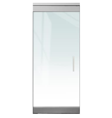 Herc-Lite Herculite "P" Right Hand 36 in. x 84 in. Glass Door, 4 in. Tapered Door Rails, Accepts 1/2 in. Glass (Glass Not Included), 1-3/4 in. x 4 in. Frame Head, Concealed Closer, 12 in. Handles, and Lock, Satin Anodized Finish