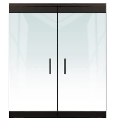 Herc-Lite Herculite "P" 72 in. x 84 in. Glass Double Door, 4 in. Tapered Door Rails, Accepts 1/2 in. Glass (Glass Not Included), 1-3/4 in. x 4 in. Frame Head, Concealed Closers, 12 in. Handles, and Locks, Dark Bronze Anodized Finish