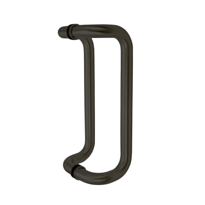 Glass Door 10 in. Back To Back Offset Pull Handle Set, 1 in. Diameter, Brushed Stainless Steel Finish