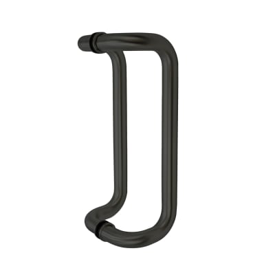 Glass Door 12 in. Back To Back Offset Pull Handle Set, 1 in. Diameter, Matte Black Finish