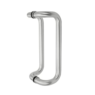 Glass Door 12 in. Back To Back Offset Pull Handle Set, 1 in. Diameter, Satin Anodized Finish