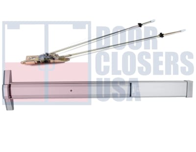 International Door Closers 7101-G1-3684-AL Narrow Stile Concealed Vertical Rod Panic Hardware For 36 in. Wide x 84 in. Tall Door, Aluminum Finish