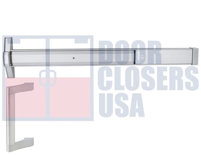 International Door Closers 7301-G1-PH-36-AL Narrow Stile Rim Panic Hardware With Outside Pull Handle For 36 in. Wide Door, Aluminum Finish