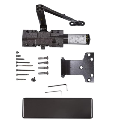 International Door Closer 5 in. x 2-1/4 in. Commercial Door Closer, Close Speed, Latch Speed, and Backcheck Speed, Adjustable Spring Size 1-6, Dark Bronze Finish