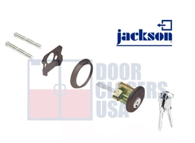 Jackson Crossbar Aluminum Rim Cylinder, Keyed Different For Cross Bar Rim Panic Exit Hardware, Dark Bronze Finish