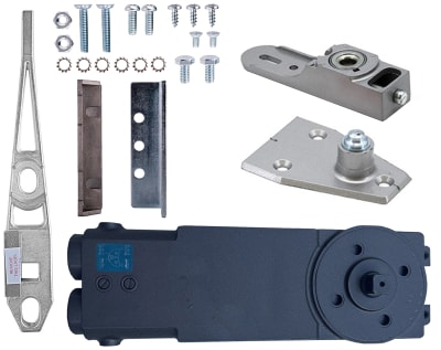 Kawneer Husky 2 OHCC Concealed Closer Side Load Kit 1, With Center Hung End Load Arm and Floor Pivot