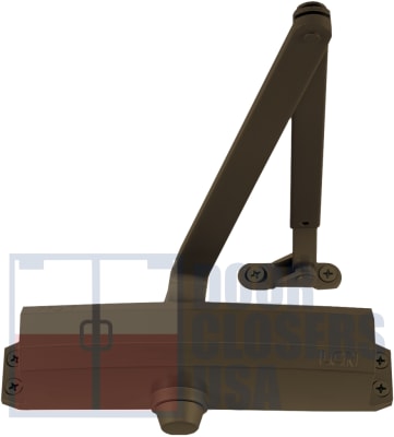 LCN 1250-695 Light Duty Surface Mounted Door Closer, Adjustable Spring Power 1-5, 695 Dark Bronze Finish