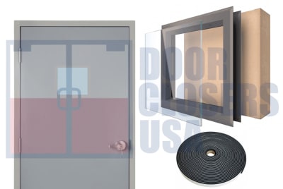 National Guard Products 10 in. Wide x 10 in. Tall Pyran Fire Glass Lite Kit, 90 Minute Fire Label