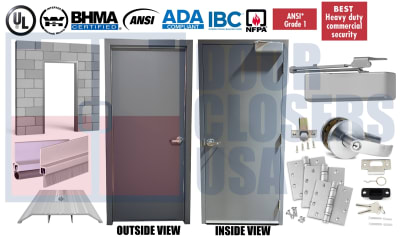 Steel-Lite 48" x 96" Pre-Hung Exterior Hollow Metal Door System â€“ USA Made (3â€“4 Week Production)