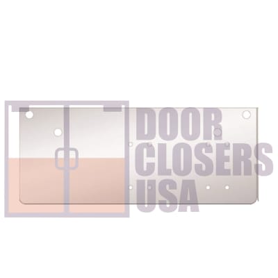 Phoenix Architectural Hardware 5 in. x 2-1/4 in. Surface Mount Door Closer - Parallel Arm Installation Drop Plate For Doors With Narrow Top Rail, Aluminum Finish