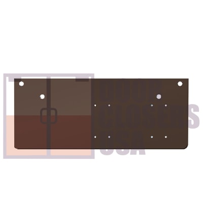 Phoenix Architectural Hardware 5 in. x 2-1/4 in. Surface Mount Door Closer - Parallel Arm Installation Drop Plate For Doors With Narrow Top Rail, Black Finish