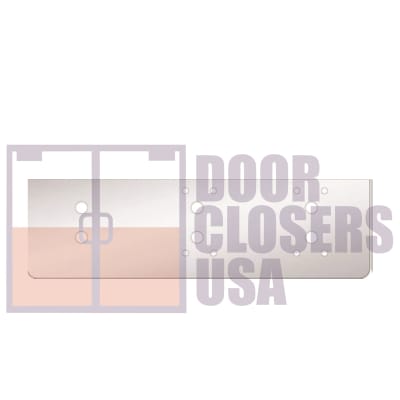 Phoenix Architectural Hardware 5 in. x 2-1/4 in. Surface Mount Door Closer - Top Jamb Installation Mounting Plate For Frames Where Vertical Closer Body Placement Can Be Centered On Door Frame, Aluminum Finish