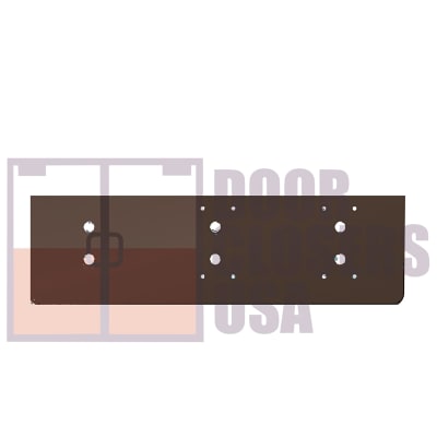 Phoenix Architectural Hardware 5 in. x 2-1/4 in. Surface Mount Door Closer - Top Jamb Installation Mounting Plate For Frames Where Vertical Closer Body Placement Can Be Centered On Door Frame, Black Finish